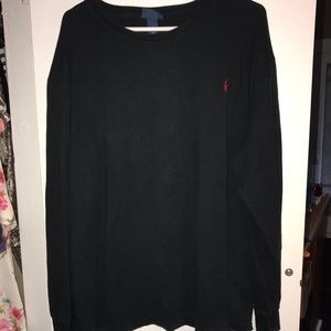 Black long sleeve polo T-shirt